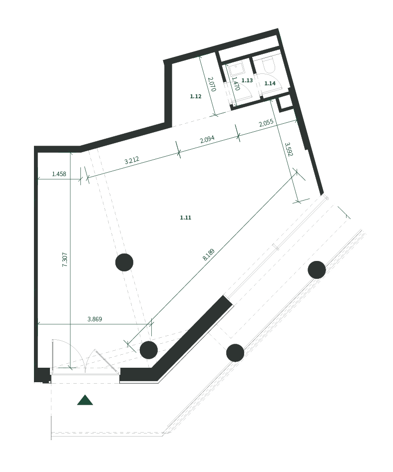 Pôdorys Nebyt. priestor 1.2